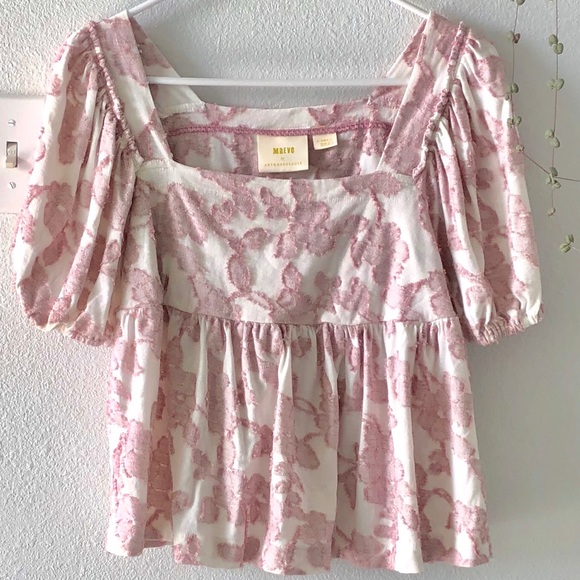 ❌SOLD❌Anthropologie Pink Babydoll Top NWOT - Picture 1 of 5